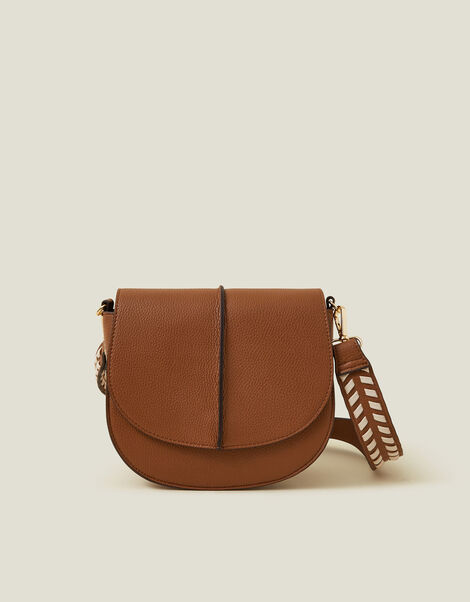 Stitch Strap Saddle Bag, Tan (TAN), large