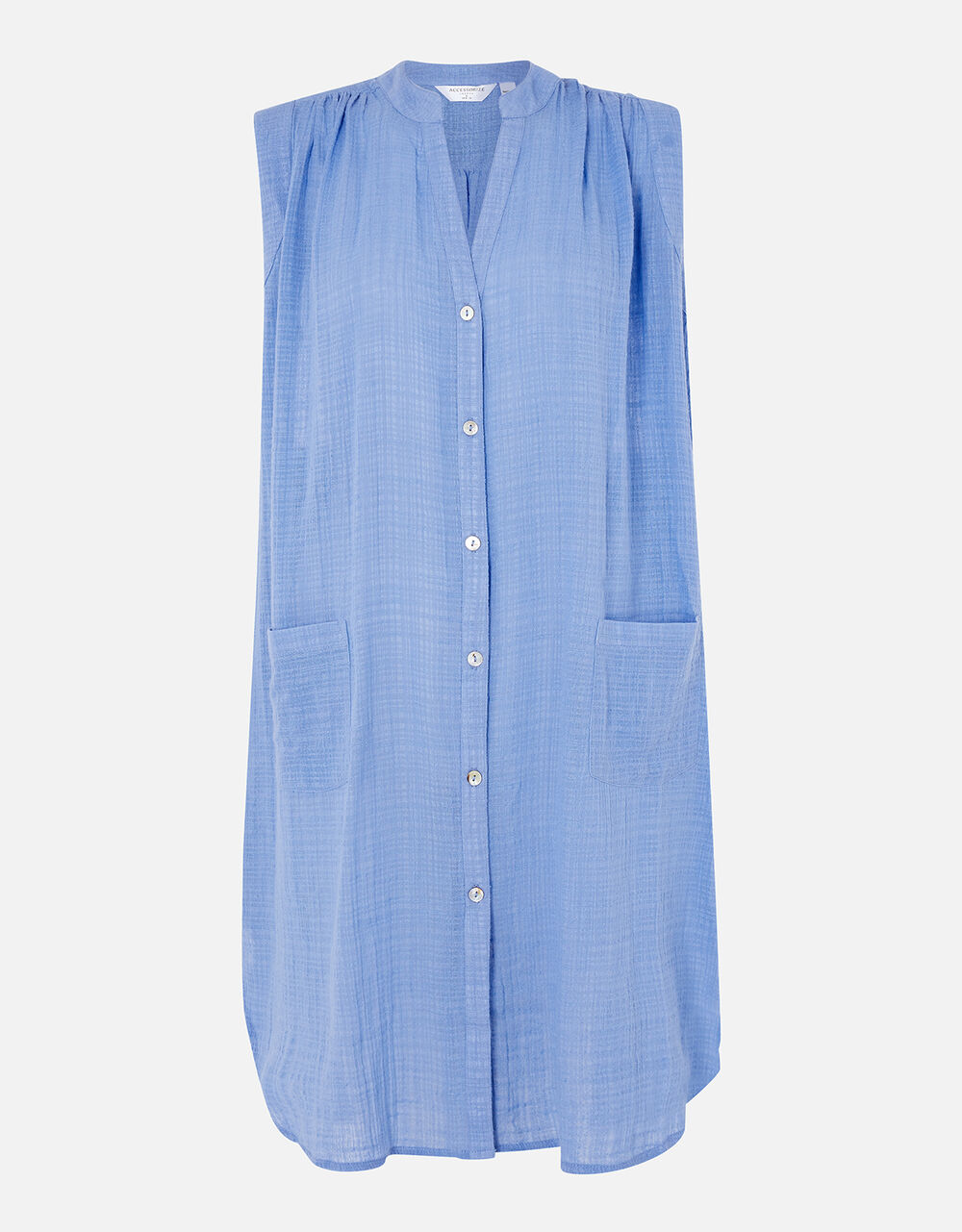 Relaxed Sleeveless Beach Shirt Blue | Summer holiday tops | Accessorize UK