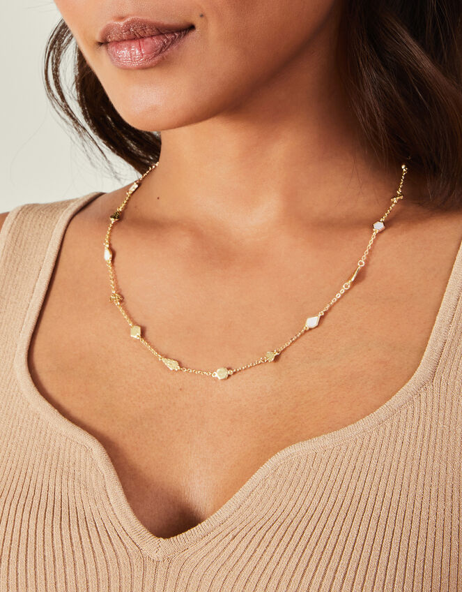 Fine Geometric Chain Necklace, , large