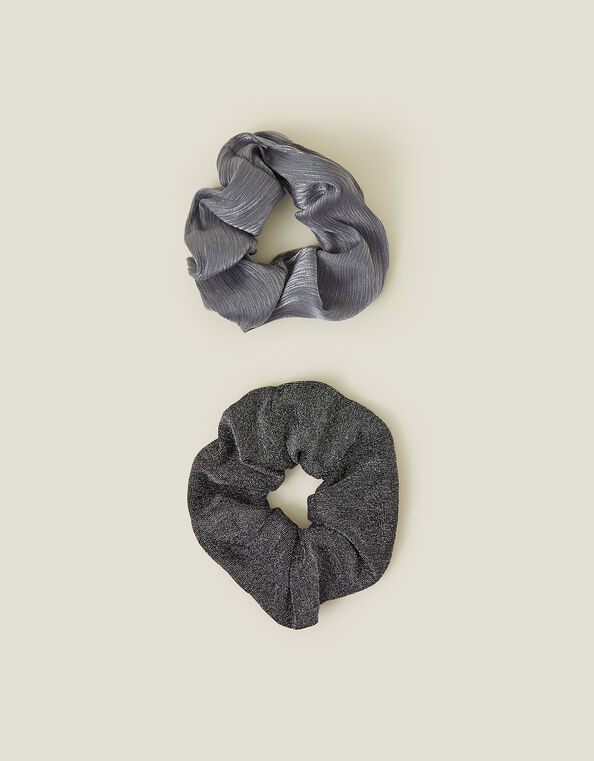 2-Pack Metallic Hair Scrunchies, , large