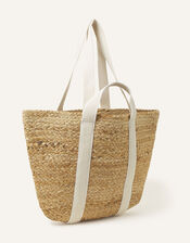 Webbing Strap Jute Shoulder Bag, , large