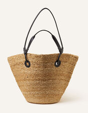 Large Jute Winged Beach Bag, , large