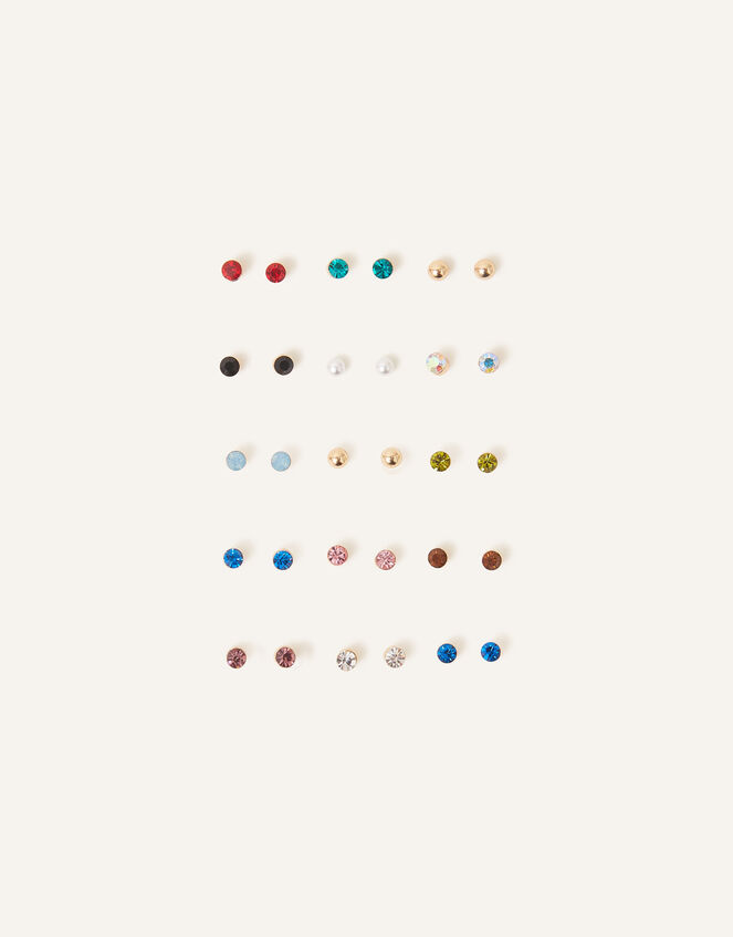 Multi Stone Studs 15 Pack, Multi (DARKS-MULTI), large