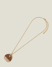 Long Wooden Pendant Necklace, , large