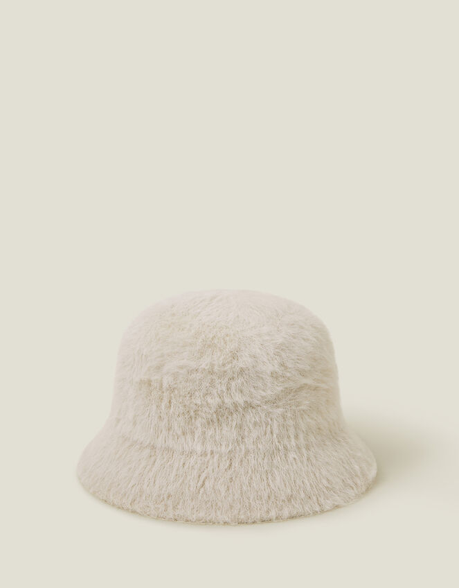 Fluffy Bucket Hat, Natural (NATURAL), large