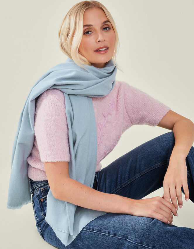 Super Soft Blanket Scarf, Blue (BLUE), large