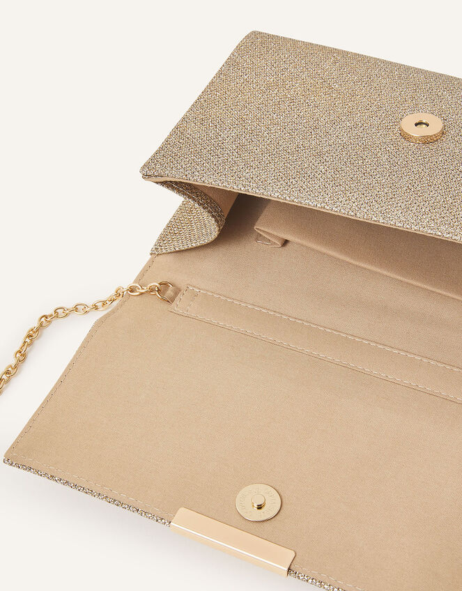 Accessorize Gold Metallic Frame Clutch Bag
