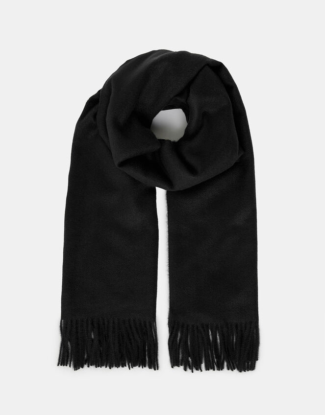 Super-Soft Blanket Scarf Black, , large