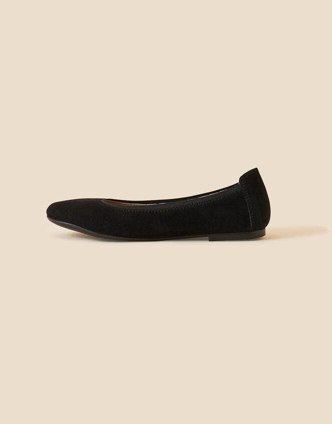 Suede Ballet Pumps, Black (BLACK), large