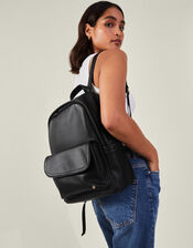 Front Flap Backpack, Black (BLACK), large