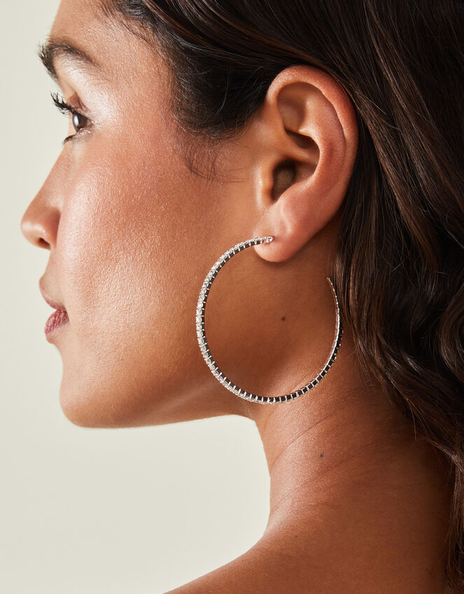 Thin Crystal Hoops, , large