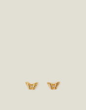 14ct Gold-Plated Butterfly Stud Earrings, , large