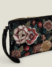 Floral Embellished Clutch Bag, , large