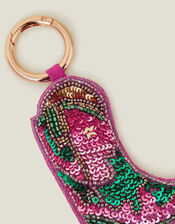 Sequin Cowboy Boot Bag Charm, , large