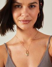 14ct Gold-Plated Molten Cut-Out Pendant Necklace, , large