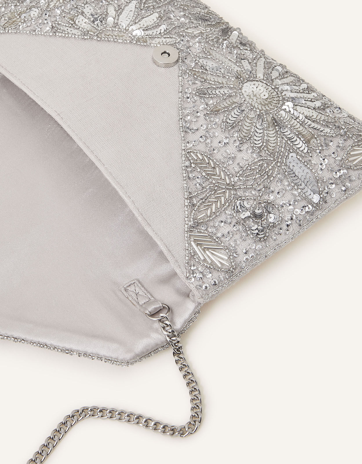 Embellished Classic Clutch Bag Silver | Black Friday | Accessorize 