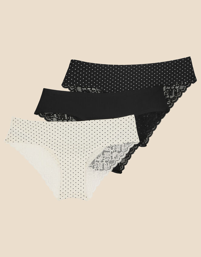 Buy Assorted No VPL Brazilian Lace Knickers 3 Pack 16, Knickers