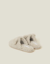 Teddy Mule Slippers, Natural (NATURAL), large