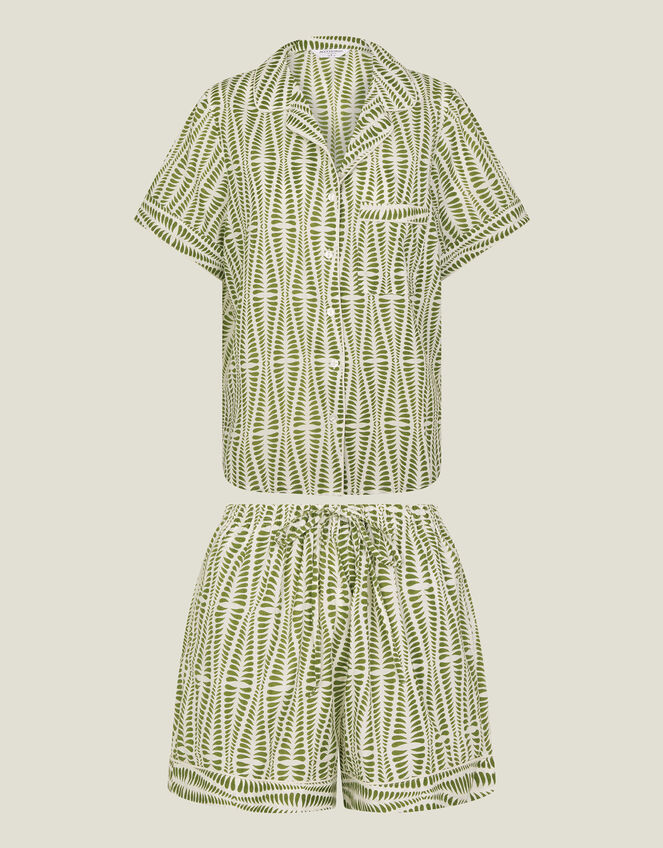 Block Print Short Pyjamas Set, Green (GREEN), large