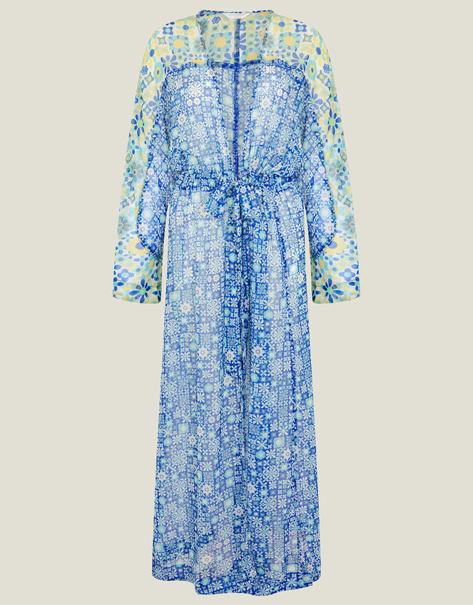 Tile Print Maxi Kaftan, Blue (BLUE), large