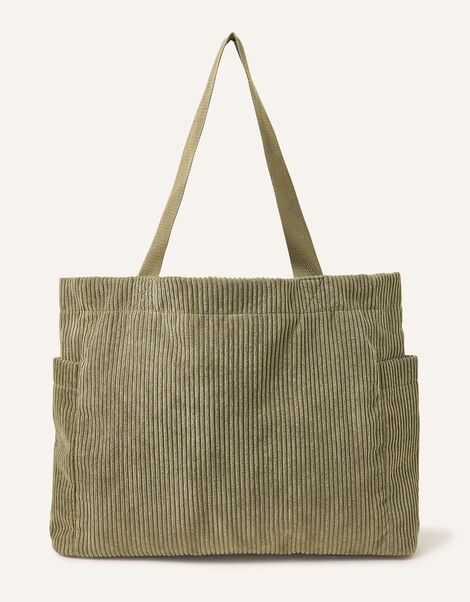 Cord Shopper Bag, Green (KHAKI), large