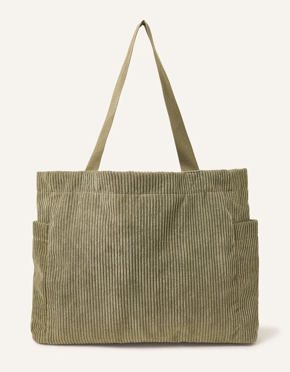 Cord Shopper Bag, Green (KHAKI), large