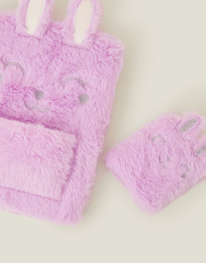 Faux Fur Mummy and Baby Bunny Notebook Set, , large