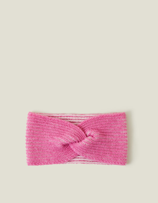 Twist Knit Bando Headband, Pink (PINK), large