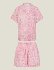 Floral Print Short Pyjamas Set, Pink (PINK), large