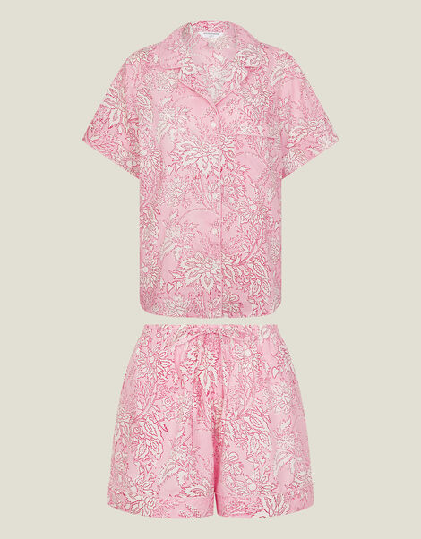 Floral Print Short Pyjamas Set, Pink (PINK), large