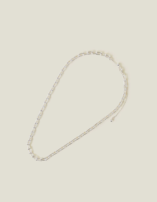 Sterling Silver-Plated Chunky Chain Necklace, , large