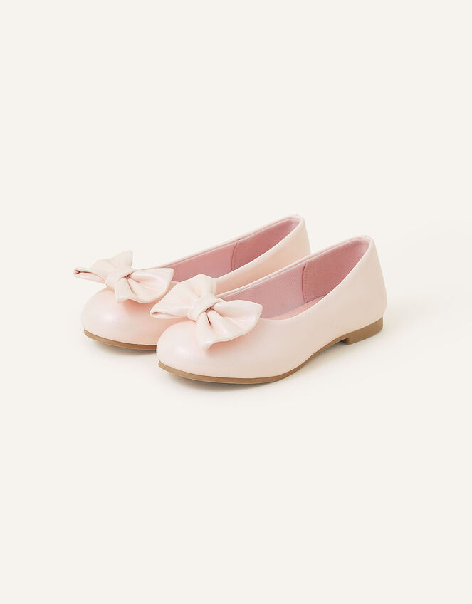 Girls Bow Ballerina Flat Pink | Girls flat shoes | Accessorize UK