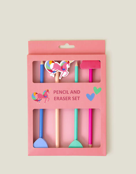 4-Pack Girls Pencils and Erasers, , large