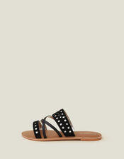 Mirror Strap Sandals, Black (BLACK), large