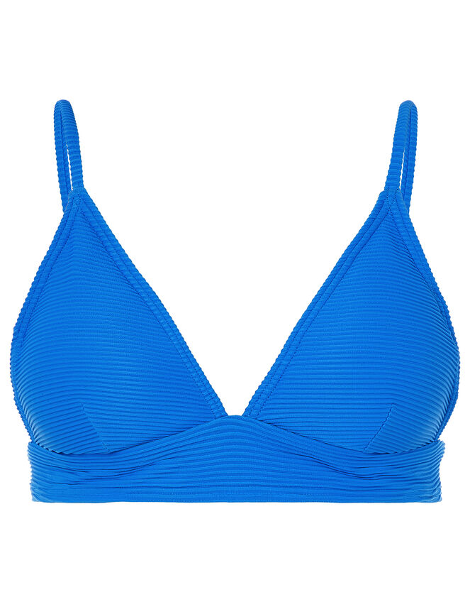 Ribbed Triangle Bikini Top Blue | Bikini tops | Accessorize Global