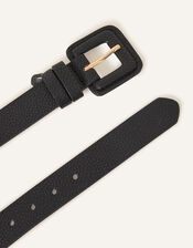 Square Buckle Belt, Black (BLACK), large