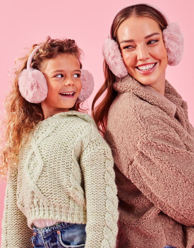 Faux Fur Earmuffs, Pink (PINK), large