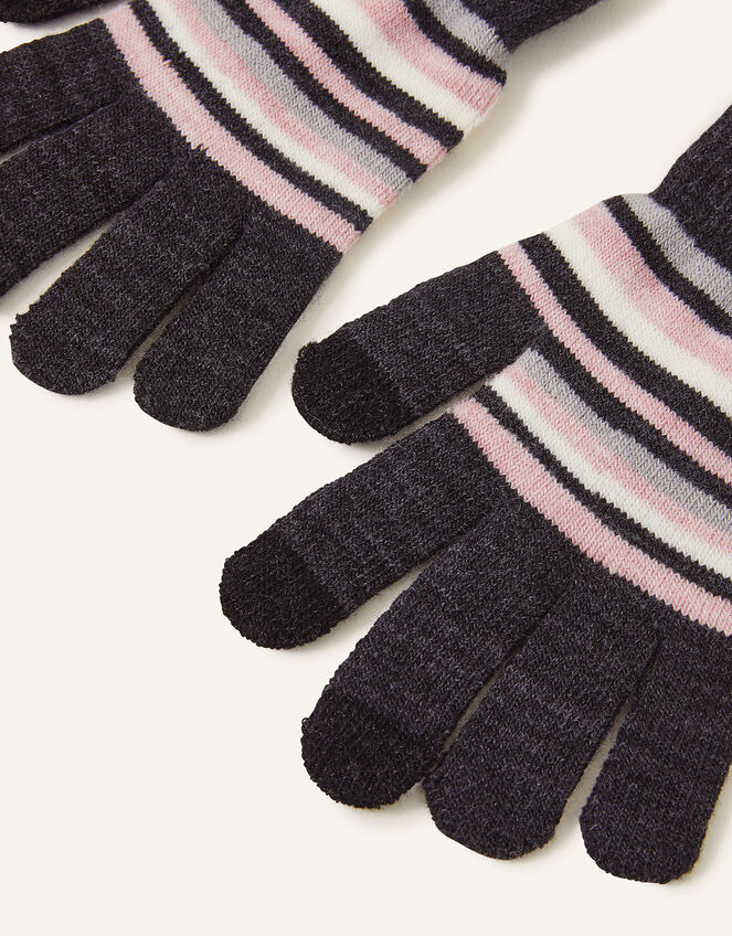 Stripe Stretch Touchscreen Gloves, , large