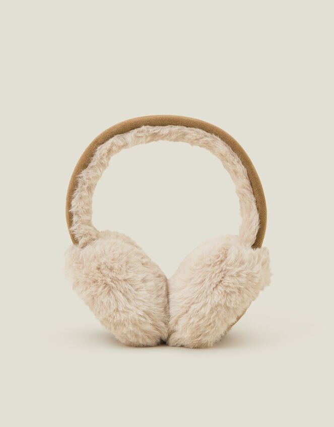 Faux Fur Suedette Earmuffs, , large