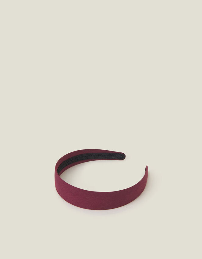 Wide Basic Headband, Red (BURGUNDY), large