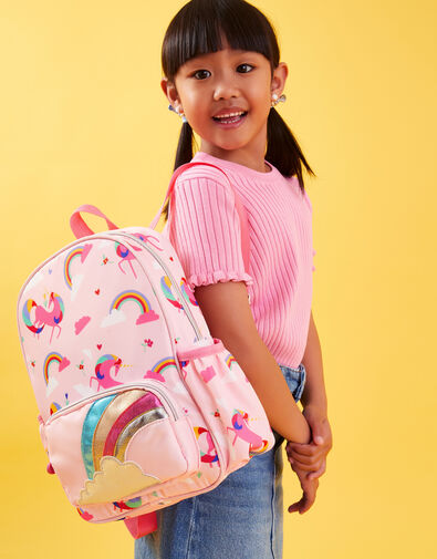 Girls Unicorn Print Backpack, , large