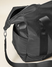 Weekend Bag with Recycled Nylon, Black (BLACK), large