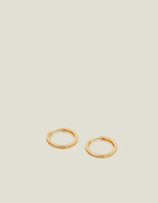 14ct Gold-Plated Pave Hoop Earrings, , large