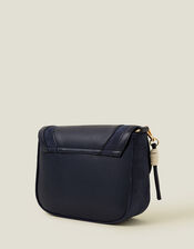 Suedette Flap Cross-Body Bag, Blue (NAVY), large