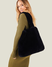 Faux Fur Shopper Bag, , large