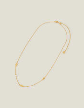 14ct Gold-Plated Pearl Station Necklace, , large