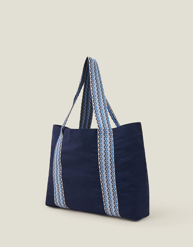 Webbing Shopper Bag, Blue (NAVY), large