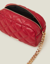 Quilted Chunky Chain Camera Bag, Red (RED), large