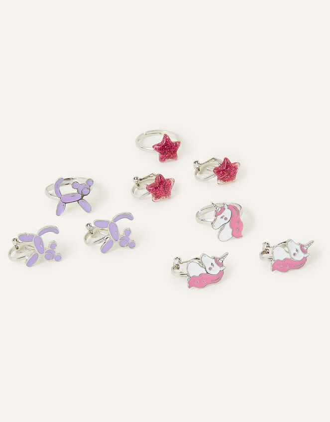 Unicorn Earrings and Rings Set of Three, , large