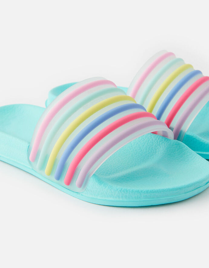 Rainbow Stripe Sliders Multi | Girls flip flops & Sandals | Accessorize UK